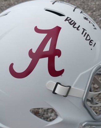 **TUA TAGOVAILOA** CUSTOM “ICE” SIGNED ALABAMA ,F/S FOOTBALL HELMET , JSA & LOA!