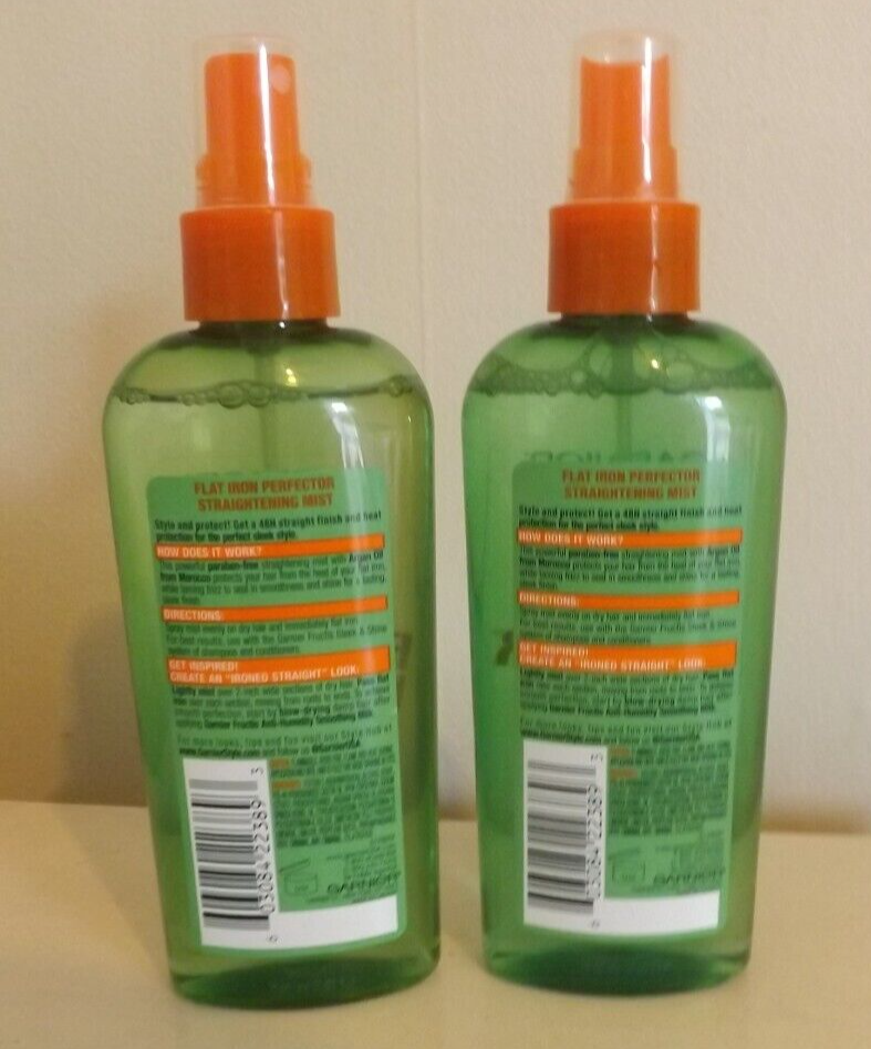 2x Garnier Fructis Style Flat Iron Perfector Straightening Mist, 6oz Each NEW