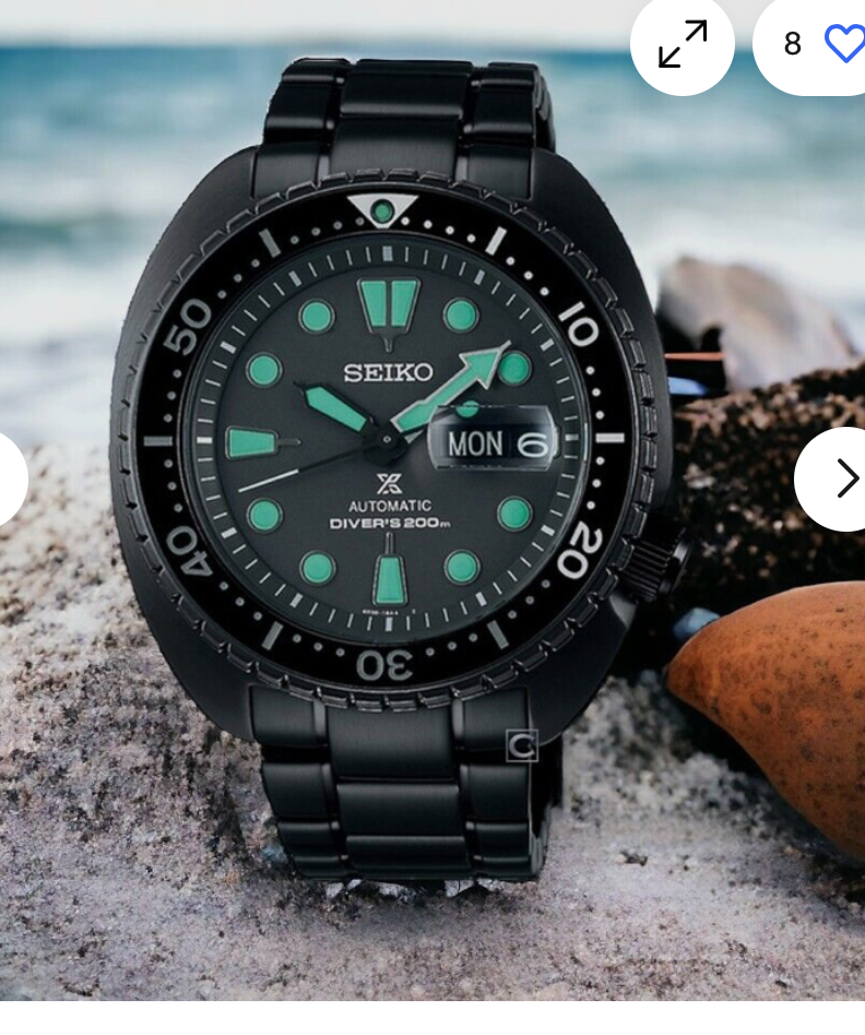 Pre-owned Seiko Srpk43 Prospex King Turtle Automatic Watch 200m Black Dial Box Tags Papers