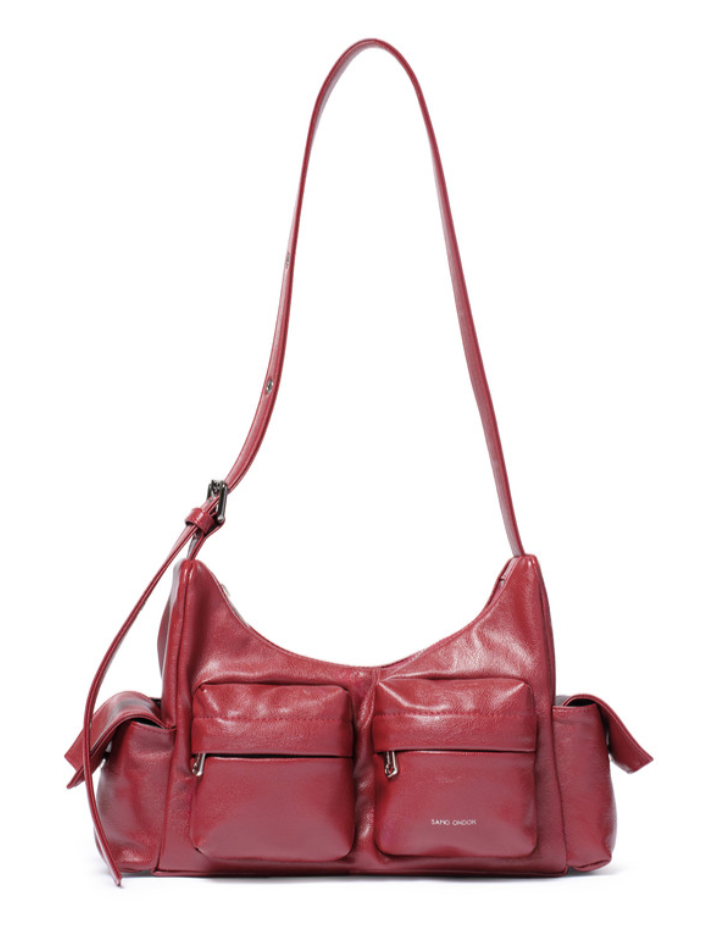 SAMO ONDOH Pocket Mug Bag M - Goat Leather Red Shoulder Bag SAMO ONDOH Pocket Mug Bag M - Goat Leather Red Shoulder Bag