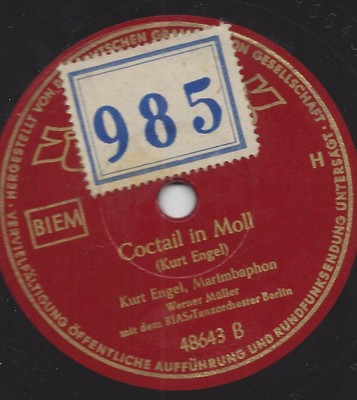 Kurt Engel RIAS BERLIN 1951 am Marimbaphon : Cocktail in Moll