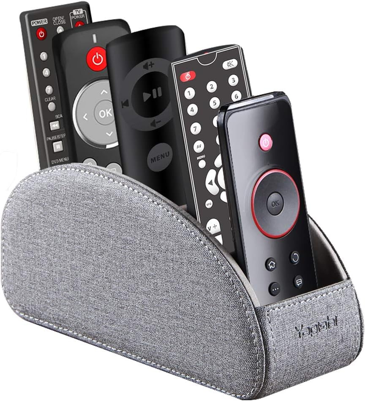 TV Remote Control Holder with 5 Compartments,Pu Leather Remo