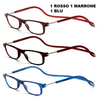 3 occhiali lettura calamita magnetici uomo donna presbiopia  scegli le diottrie