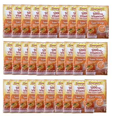 Emergen-C 1000 mg Vitamin C Powder, Super Orange, 30 Packets, NO BOX, EXP 12/24