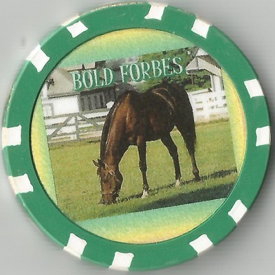 *BOLD FORBES*   DERBY AND  BELMONT WINNER HORSE RACING COLLECTOR CHIP 