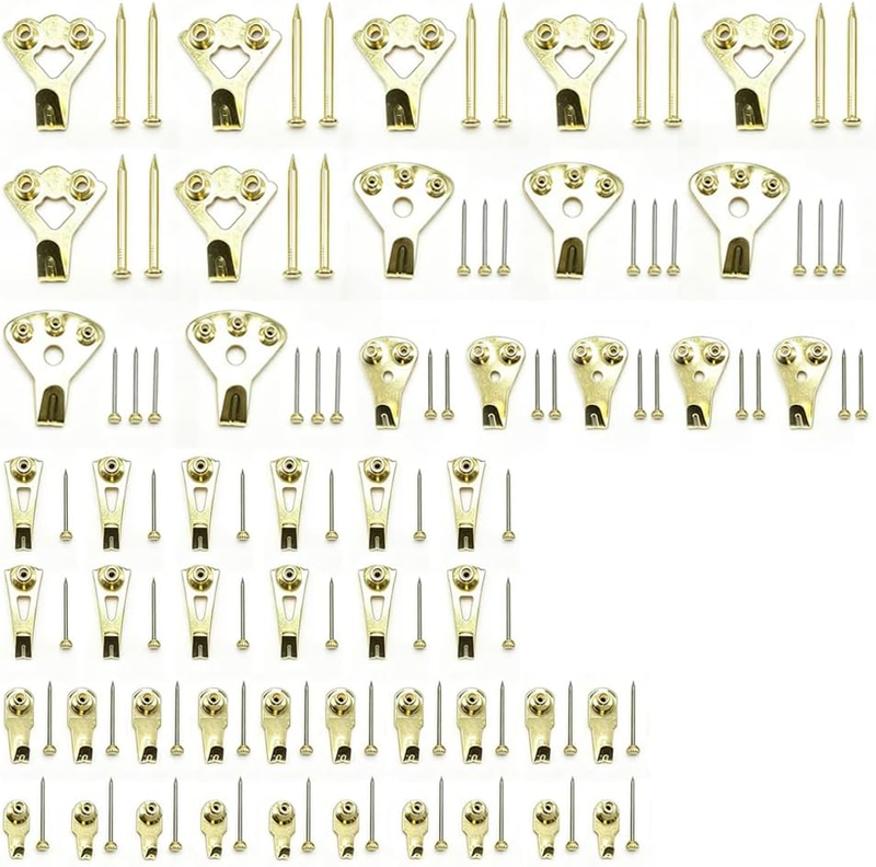 120 Pieces Picture Hangers Hooks with Nails,Picture Hanging Hooks Support up to