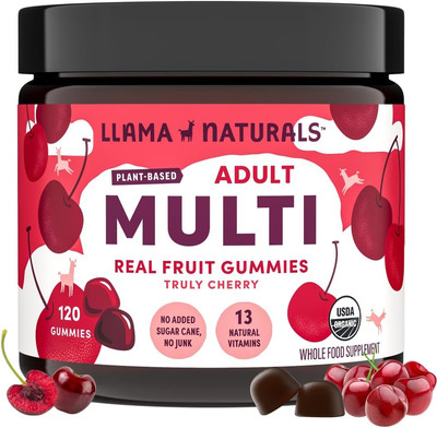 Real Fruit Gummy Vitamins for Adults | No Added Sugar Cane | Whole Food Multivit