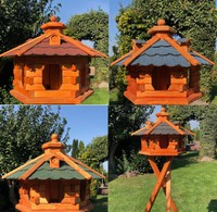 DARLUX Vogel Futter Haus L Futterstelle Holz Vogelhaus Rot/ Blau/ Grün/ Schwarz