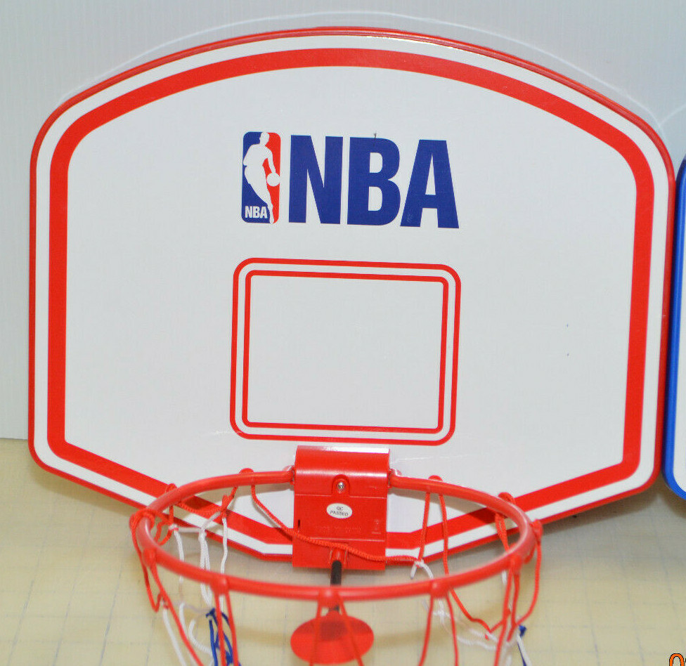 NBA Slam Jam Over The Door Mini Basketball Hoop Lot of 2 Red & Blue - No Ball