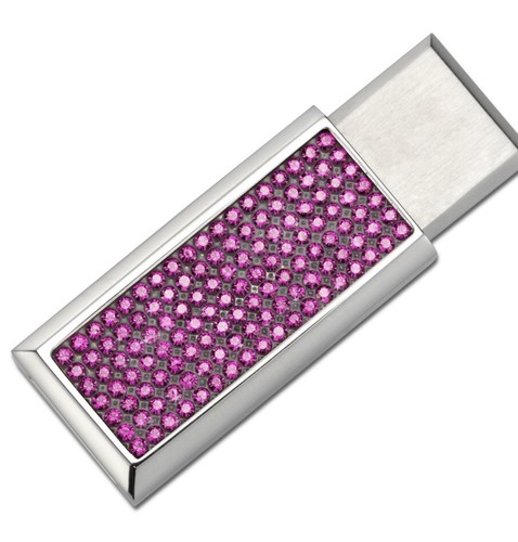 Swarovski VAo 8 GB USB Memory Stick. Rhodium Plating Fuchsia