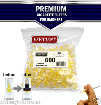 EFFICIENT Bulk Cigarette Filter Tips Block, Filter Out Tar & Nic (600 Filters)