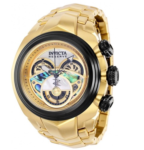 Invicta Reserve S1 Men's 54mm Abalone 18K Gold Plated Swiss