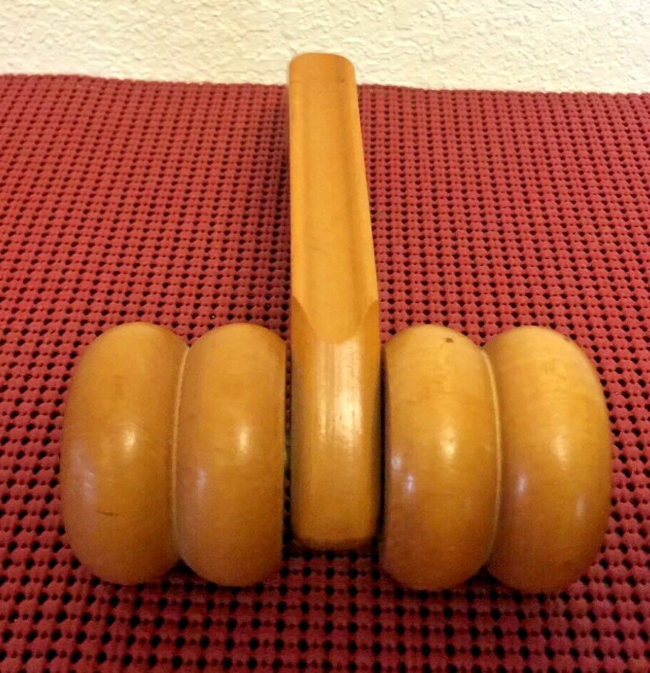 d) Handheld Wooden 4 Wheels Rollers Massager Body Arm Back Massager  8