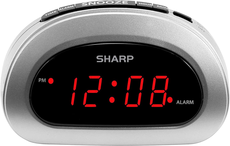 Small Digital Alarm Clock with Snooze and Battery Backup, Easy to Use Top Button