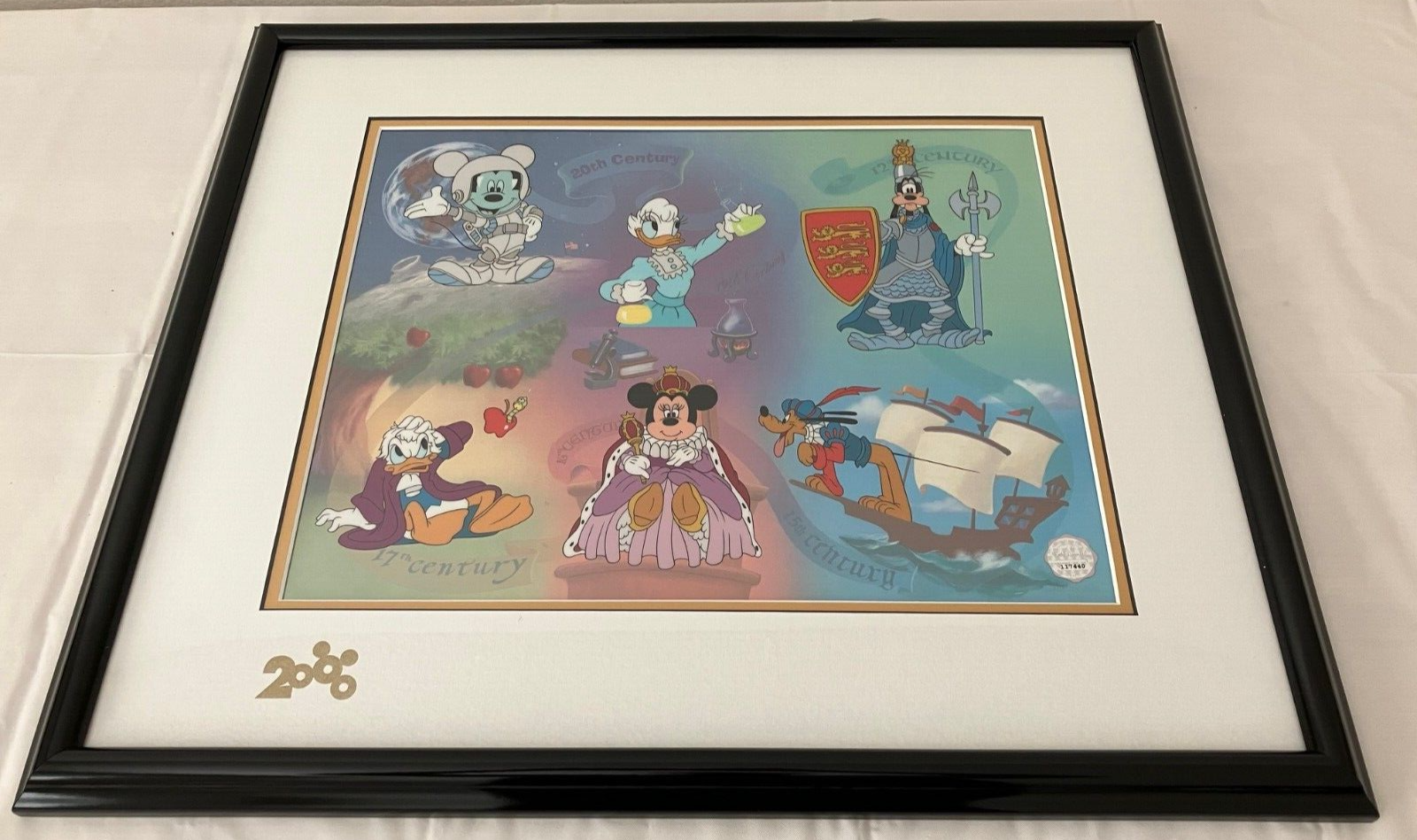ディズニーセル画 Millennium milestones Vintage 1999 Disney Sericel Framed Art Millennium Milestones