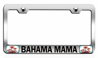 BAHAMA MAMA Surfing Steel License Plate Frame Car SUV Z94