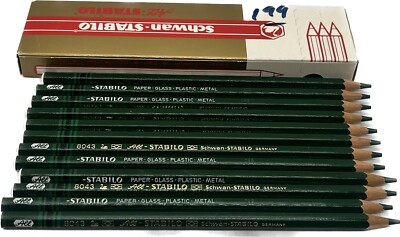 Vintage Schwan All Stabilo 8043 Green Pencils 12 Pencils New in Box NOS