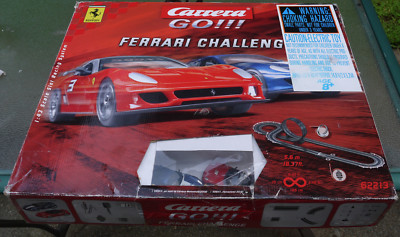 CARRERA GO!! 62213 FERRARI CHALLENGE SLOT CAR RACE SET 1:43 SCALE Complete USED