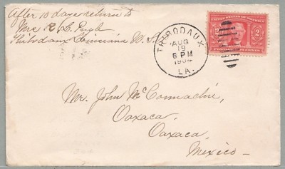 LA to MEXICO w 324 LOUISIANA PURCHASE on 1904 Scarce ORIGIN / DESTINATION COMBO