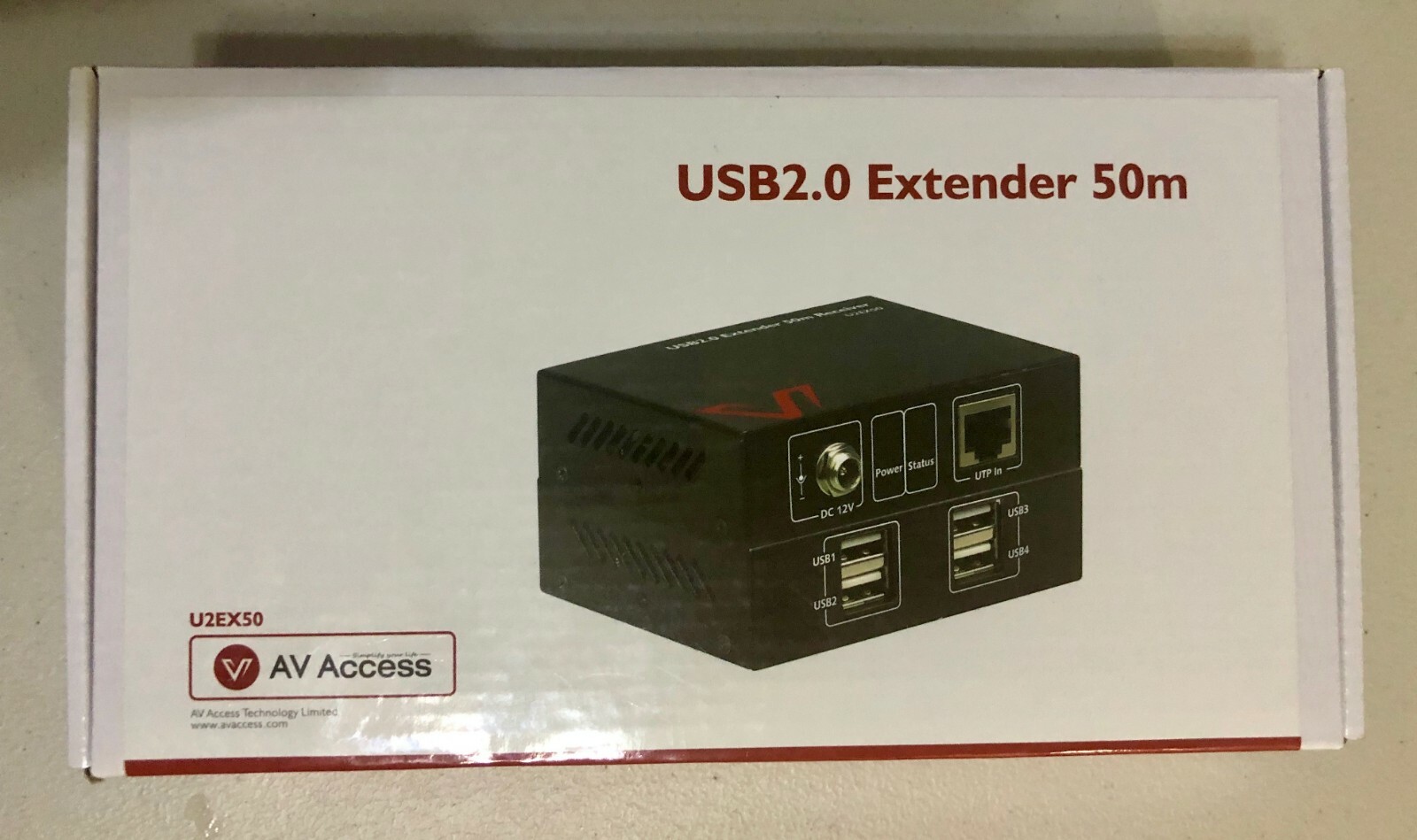 AV Access USB Extender |165ft Over Cat5e 6 | 4 USB2.0 Ports | Plug & Play | NEW