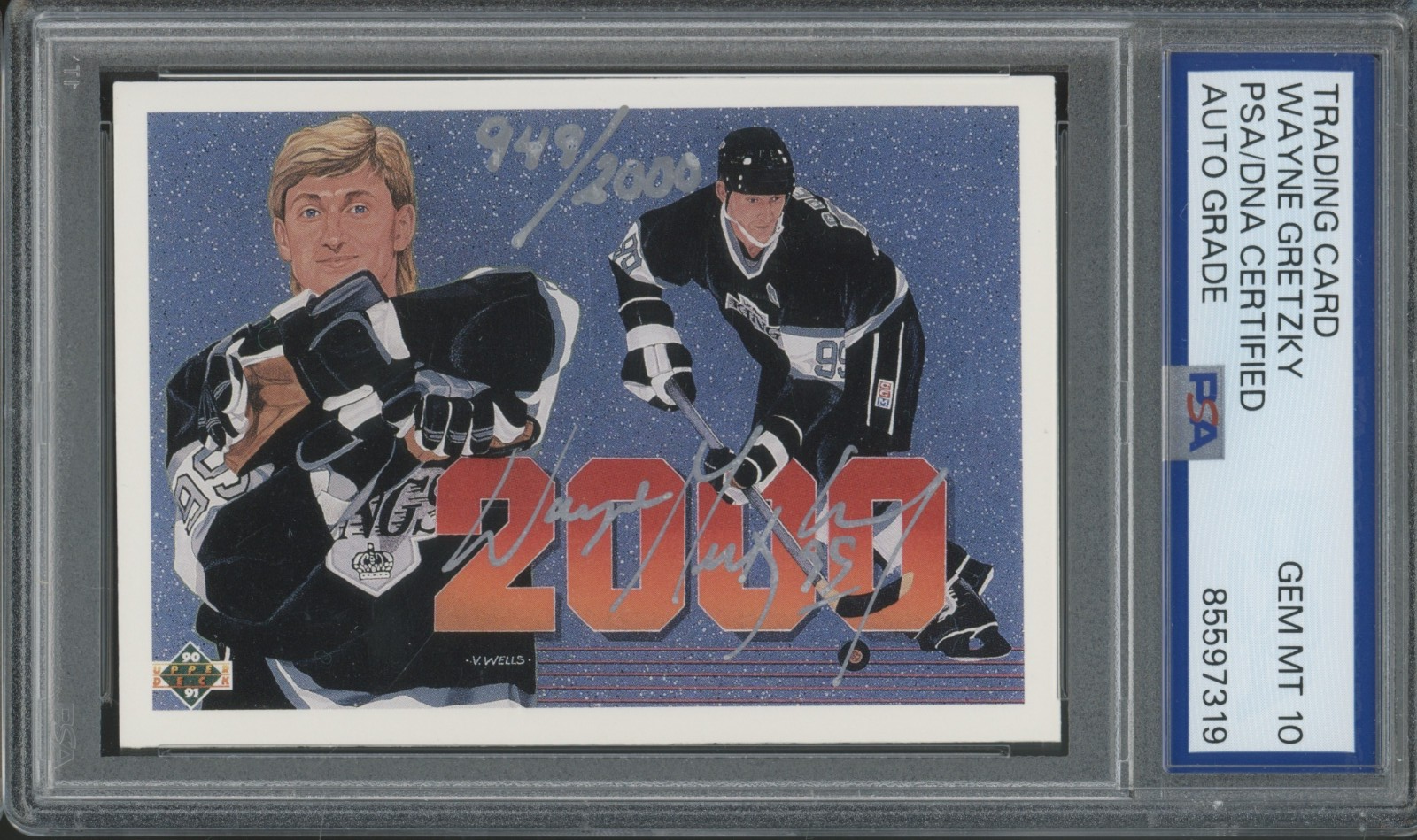 1991 Upper Deck #545 Wayne Gretzky 949/2000 Autograph Gem Mint PSA DNA 10 Auto
