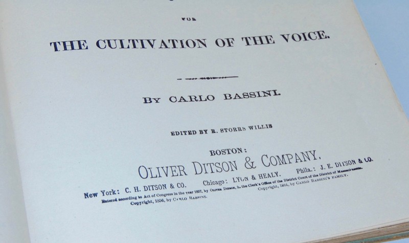 RARE ANTIQUE Book 1884 BASSINI'S ART OF SINGING