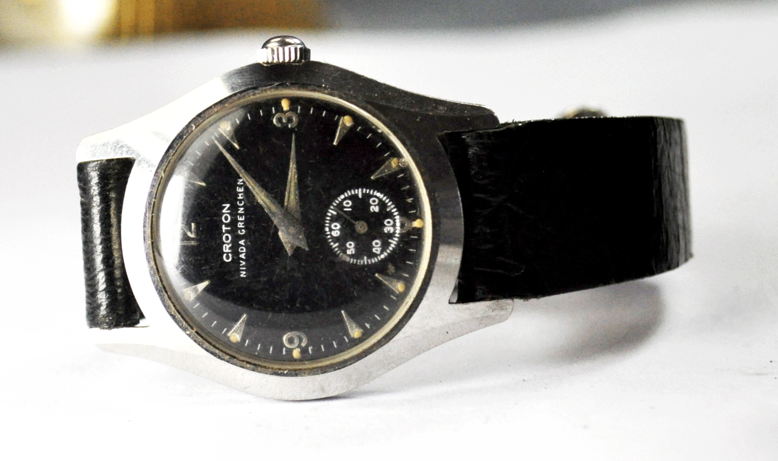 CROTON NIVADA GRENCHEN クロノグラフ Vintage Croton Nivada Grenchen N14 C2511 Sportsman Black
