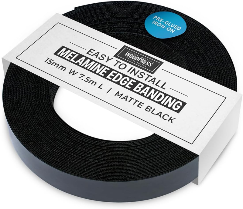 15Mm Black Matt Pre-Glued Melamine Edging Tape 7.5M