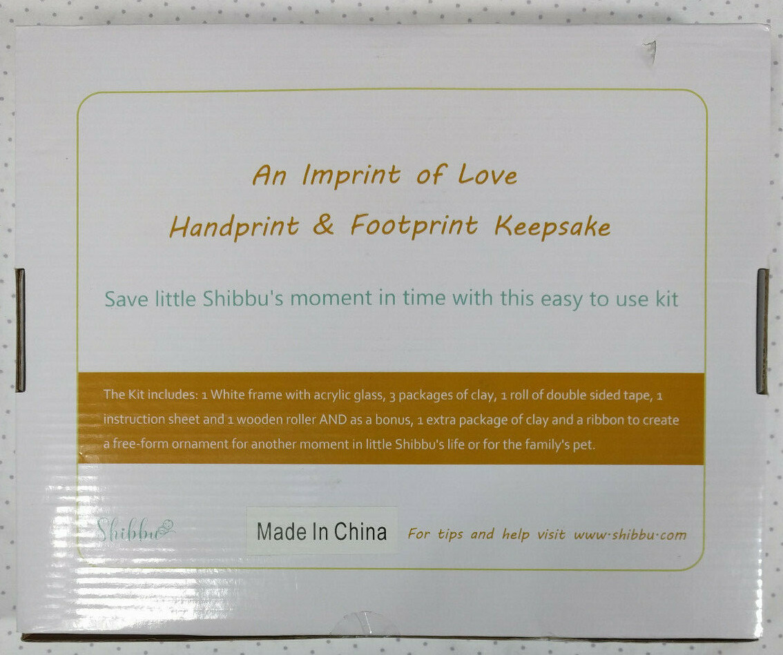 Shibbu Baby Clay Handprint and Footprint Keepsake Picture Frame