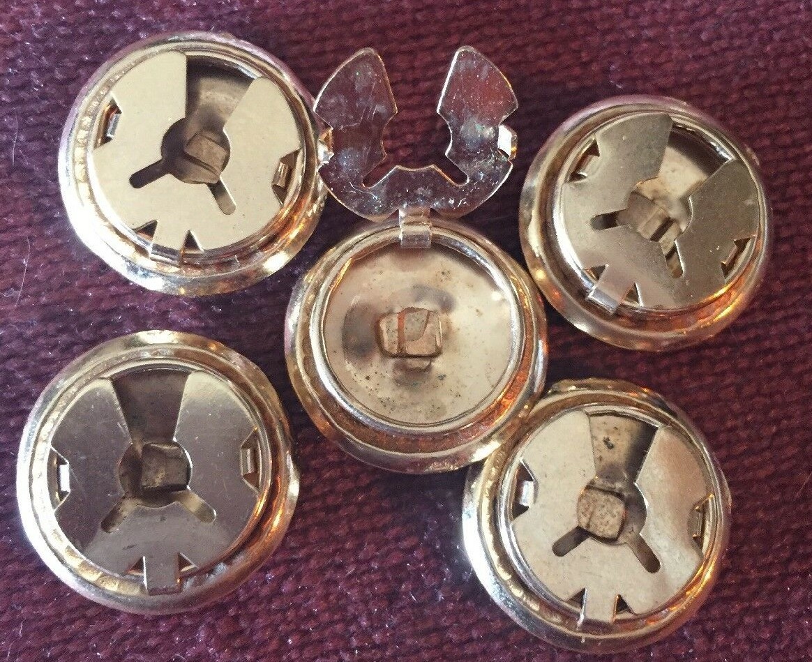 Vintage 5 Santa Fe NM Baskets Button Covers GoldTone Metal  Southwestern Style