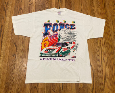 John Force Racing Vintage 90s NHRA Double Sided Graphic T Shirt Jerzees Castrol 