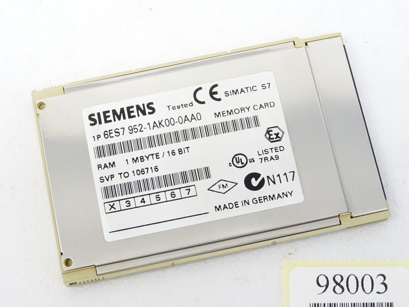 Siemens 6es7952-1ak00-0aa0 6es7 952-1ak00-0aa0 Memory Card 1mb