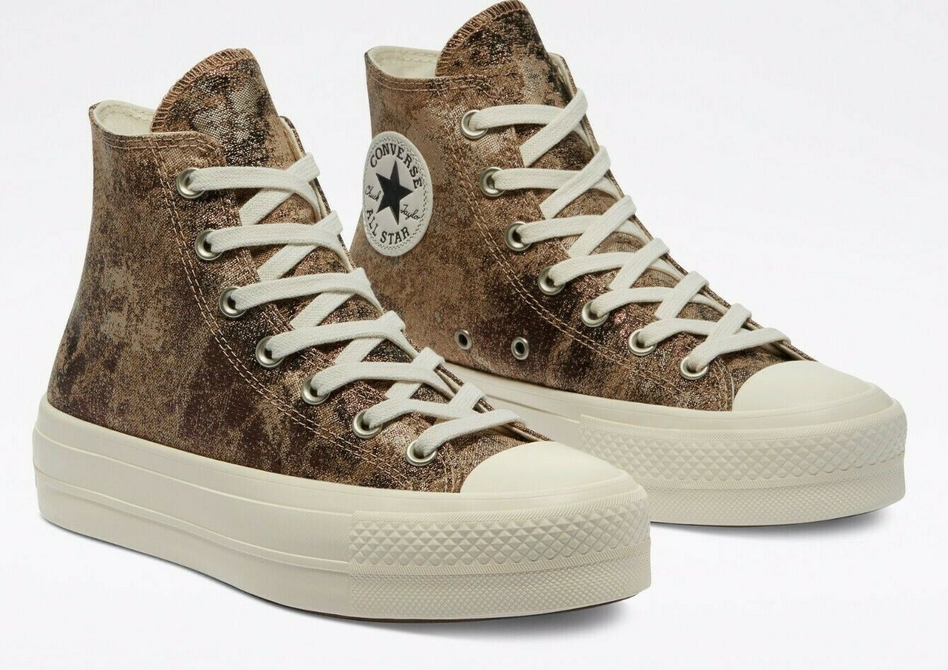 Converse Chuck Taylor AS Elevated Metallic Platform Hi 570533C Bronze Medium