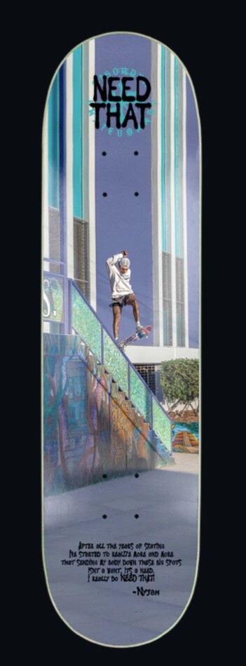 Signed Nyjah Huston Disorder NEED THAT Skateboard Deck