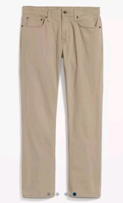 NWT Men's Old Navy Straight Five Pocket Pants Jeans Size 48x32 Khaki