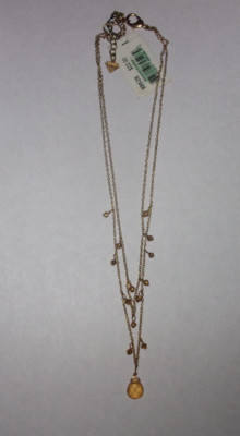 NEW COOKIE LEE GENUINE CRYSTAL PENDANT NECKLACE-#89528 GOLDTONE MRP $22.00