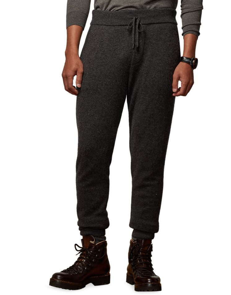 Pre-owned Ralph Lauren Purple Label Wool Cashmere Grey Track Spa Pants Relax Jogger $995 In Gray