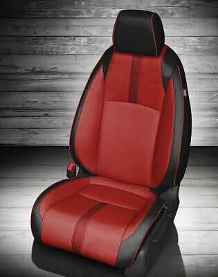 2018 2020 本田思域掀背车ex Katzkin 红色碳皮革座套套件 - 2019 Honda Civic Ex Coupe Seat Covers