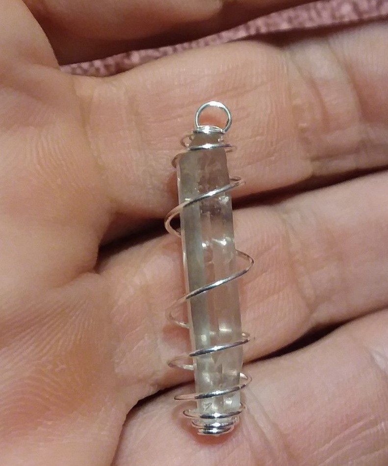 Herkimer Diamond Silver Plated Wire Cage Pendant 1