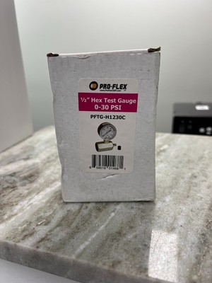 PRO-FLEX 1/2'' Hex Test Gauge 0-30 PSI, PFTG-H1230C