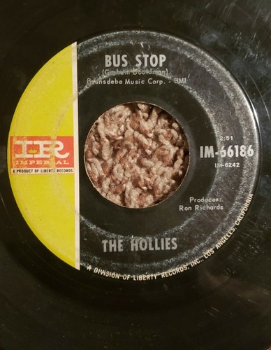 45 RPM The Hollies Bus Stop Don't Run And Hide Imperial Liberty Record 66186 VG+