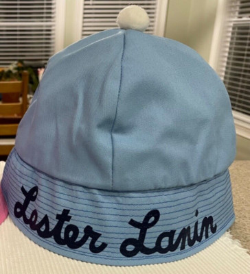 ONE Vintage Lester Lanin Orchestra Souvenir PomPom Bucket Hat BLUE - USA