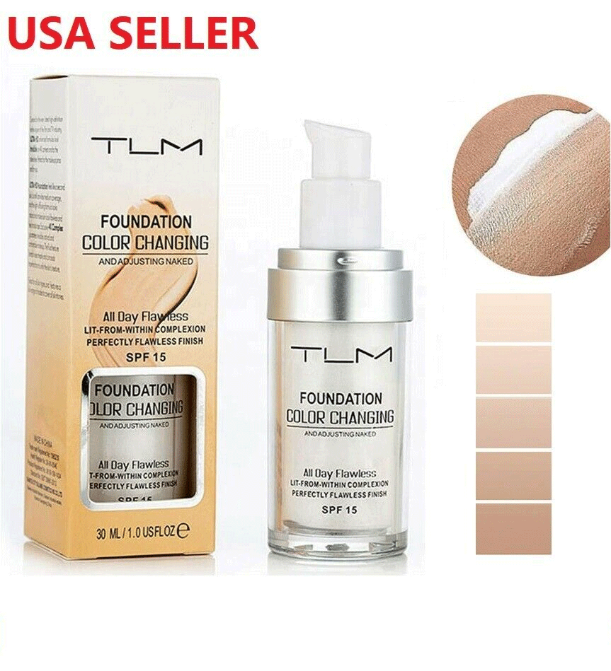 TLM Color Changing Foundation Makeup Base Face Liquid Cover Concealer Flawless 
