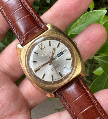 Antique TELL Watch Vintage Automatic Made In 60s Swiss 25
