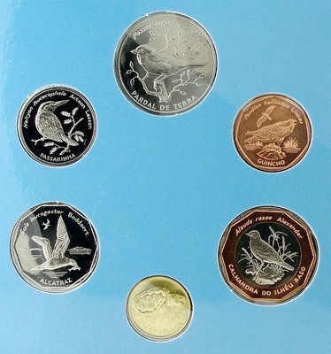 CAPE VERDE 6-COIN PROOFLIKE MINT SET 1994 BIRDS COLLECTION