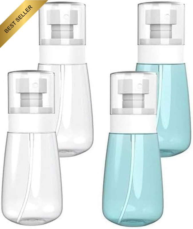 Travel Size Spray Bottles, 60Ml/2Oz, Clear Plastic Fine Mist Sprayer, 4Pcs Fine