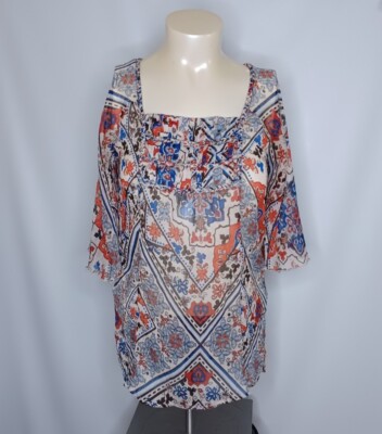 Style & Company Ultra Sheer Short Sleeve Shirt Women's Size Medium