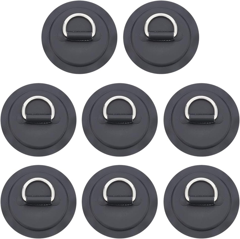 8-Piece Stainless Steel D-Ring Patch for Inflatable Boat, Kayak, Canoe