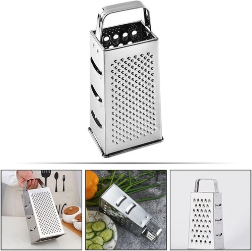 Kitchen Stainless Steel 4-Sided Box Food Grater Vegetable Cheese Slicer Shredder
