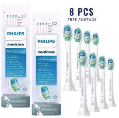 8x Genuine C2 Optimal PlaqueControl Toothbrush Head Philips Sonicare HX9024/10